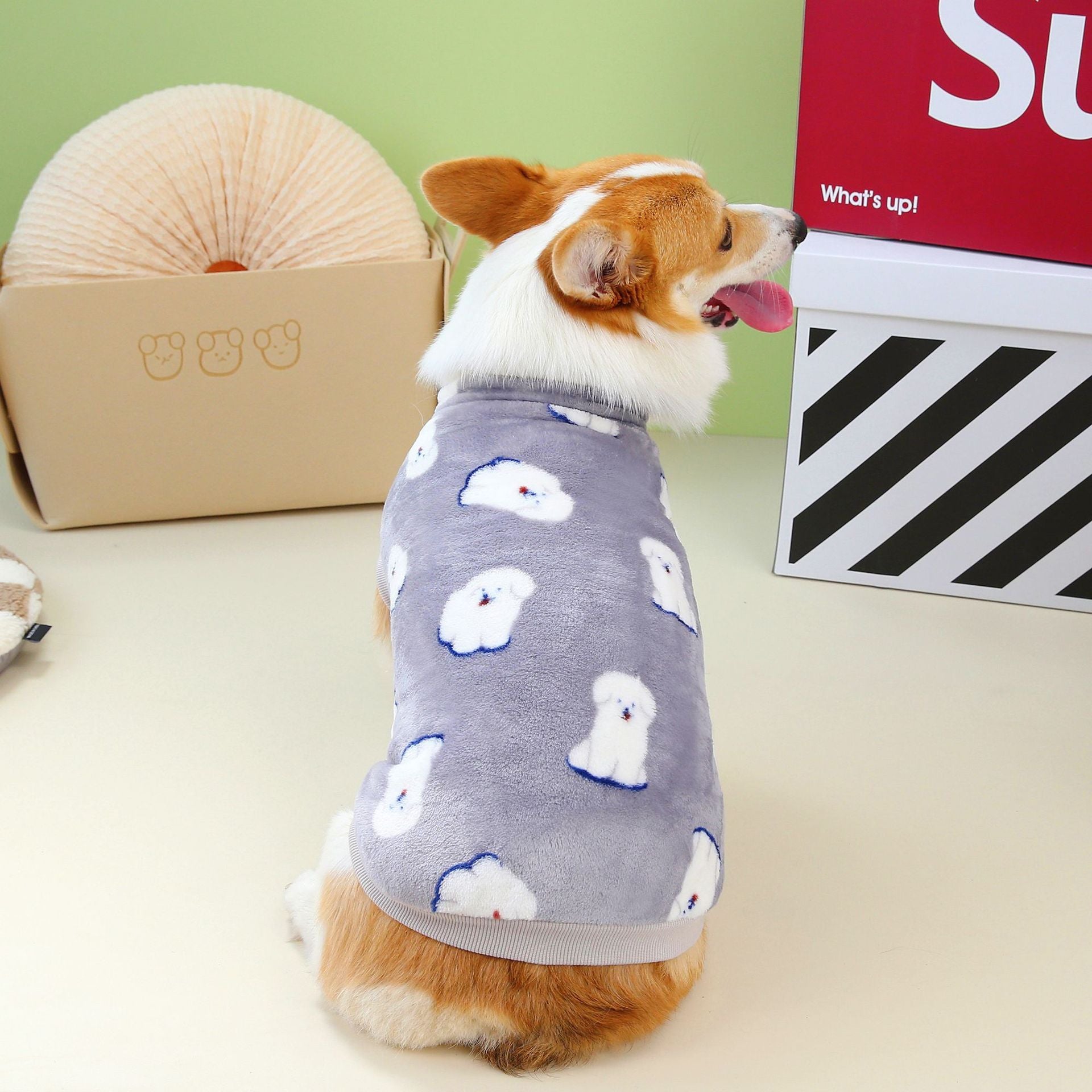 PawsCube - Corgi sausage big dog clothes autumn and winter new short-legged dog pet clothing Corgi dog fleece